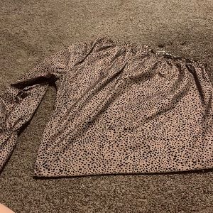 Leopard print one shoulder blouse